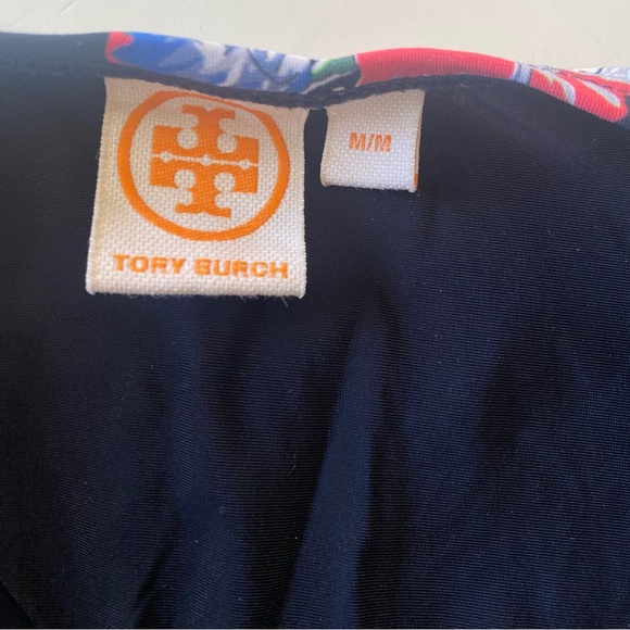 TORY BURCH Tea Rose Heirloom Stripe Floral Print One Piece Swimsuit - Picture 15 of 15